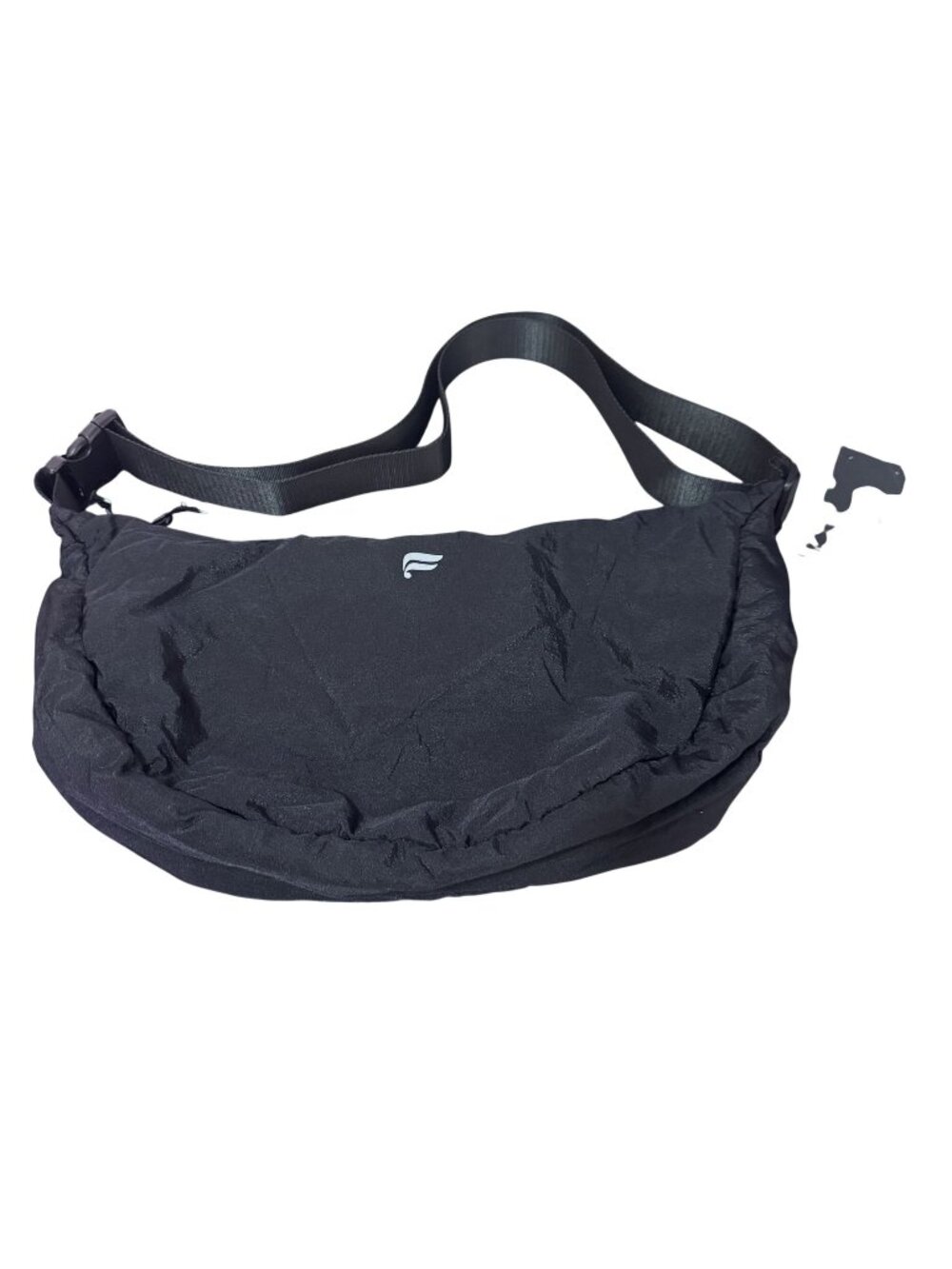 NWT Fabletics Black Nylon Puffer Belt Bag Crossbody Adjustable Strap OS